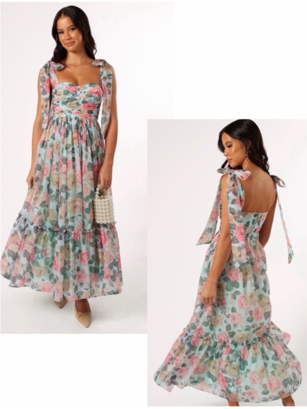 Petal & Pup NWT Floral Tie-Shoulder Maxi Dress - Picture 7 of 8
